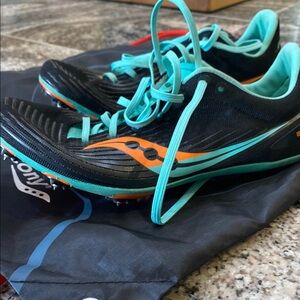 Saucony Black and Teal Running Shoes